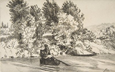 Pêcheur avec un filet - Felix Bracquemond
