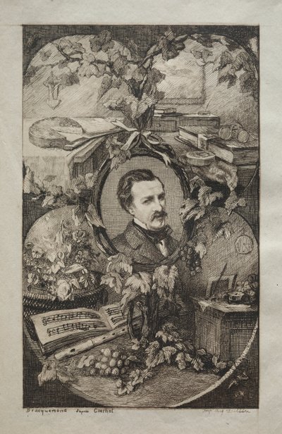 Frontispice pour "Nouvelles œuvres de Champfleury, Les Amis de la Nature:" Portrait de Champfleury, d