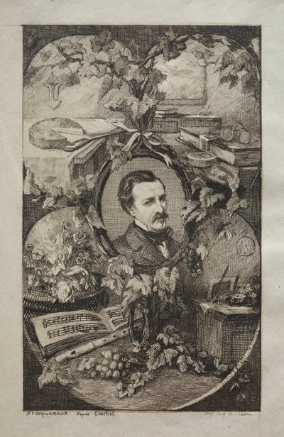 Frontispice pour Nouvelles œuvres de Champfleury, Les Amis de la Nature : Portrait de Champfleury, 1859 - Felix Bracquemond