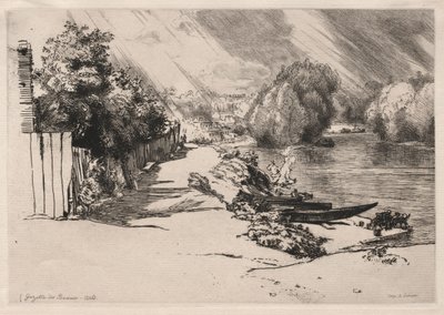 La Seine à Bas-Meudon avec les îles Seguin et Mottiaux, 1868 - Felix Bracquemond