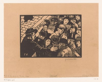 Agent retenant une foule - Felix Edouard Vallotton