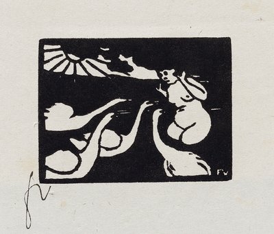 Baigneur avec des cygnes, X de "Les Petites Baigneuses", 1893 - Felix Edouard Vallotton