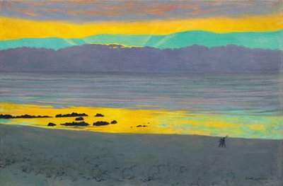 Coucher de soleil jaune et vert - Felix Edouard Vallotton