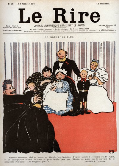 Couverture du journal « Le Rire », n°36, 13 juillet 1895 : « Ne bougeons plus » - Felix Edouard Vallotton