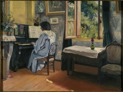 Dame au piano - Felix Edouard Vallotton