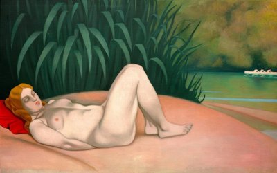 Femme nue dormant au bord de l’eau - Felix Edouard Vallotton