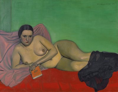 Femme nue tenant un livre - Felix Edouard Vallotton