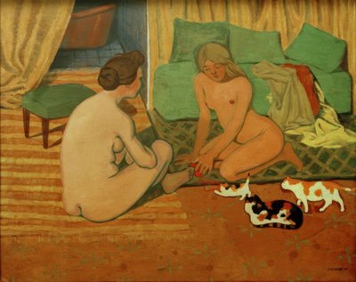 Femmes nues aux chats - Felix Edouard Vallotton