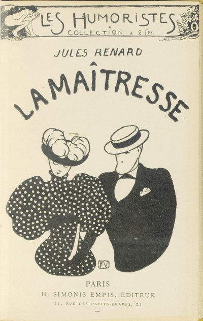 Couverture de "La Maîtresse" par Jules Renard, 1896 - Felix Edouard Vallotton
