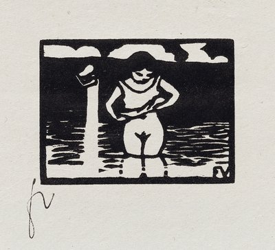 Fille Enlevant sa Chemise, VI de "Les Petites Baigneuses", 1893 - Felix Edouard Vallotton