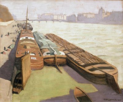 Les chalands, bords de Seine - Felix Edouard Vallotton
