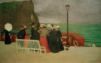 Les planches à Etretat - Felix Edouard Vallotton