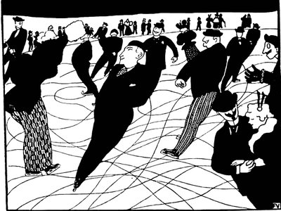 Patineurs sur glace - Felix Edouard Vallotton