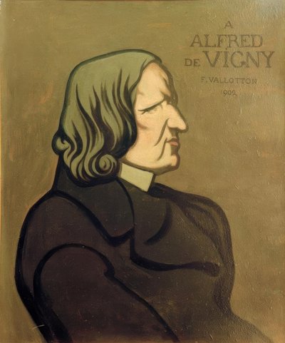 Portrait de Vigny, peinture décorative - Felix Edouard Vallotton
