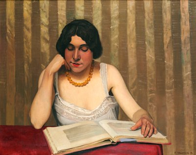 Lectrice avec un collier jaune, 1912 - Felix Edouard Vallotton