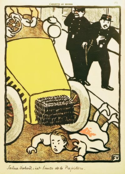 Salue d’abord, c’est la voiture de la préfecture! - Felix Edouard Vallotton