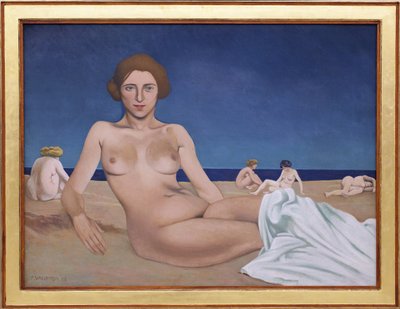 Bain de soleil sur la plage - Felix Edouard Vallotton