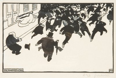 La Manifestation, 1893 - Felix Edouard Vallotton