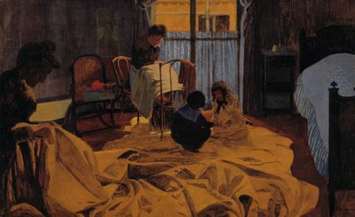 La Blanchisseuse, Chambre bleue - Felix Edouard Vallotton