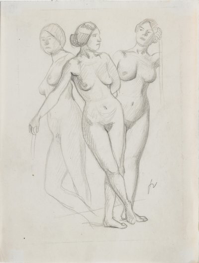 Les Trois Grâces, étude - Felix Edouard Vallotton