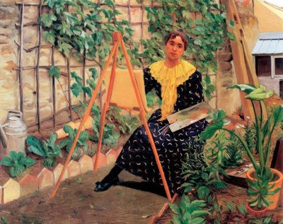 Jeune femme peignant - Felix Edouard Vallotton
