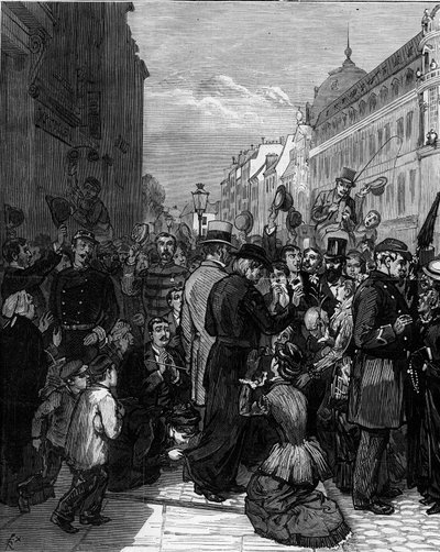 Déportation des Jésuites de la Rue de Sèvres à Paris suite aux décrets de mars 1880 émis par Jules Ferry et supprimant le droit d