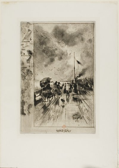 Un quai en Angleterre - Felix Hilaire Buhot