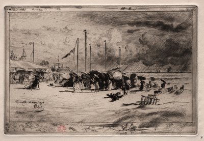 Une rafale à Trouville - Felix Hilaire Buhot