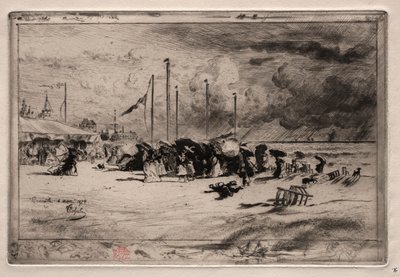 Une rafale à Trouville, 1874 - Felix Hilaire Buhot