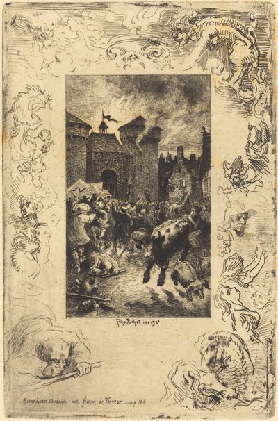 À cette lueur soudaine... - Felix Hilaire Buhot