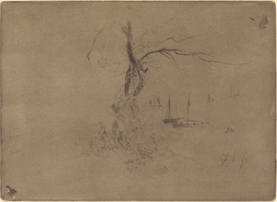 Arbres et Bateaux - Felix Hilaire Buhot