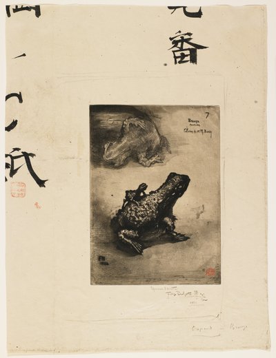 Encrier en forme de grenouille en bronze, 1883 - Felix Hilaire Buhot