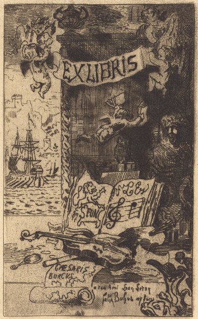Ex-libris de Léon Lerey - Felix Hilaire Buhot