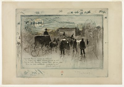 Cortège funèbre sur le boulevard Clichy - Felix Hilaire Buhot