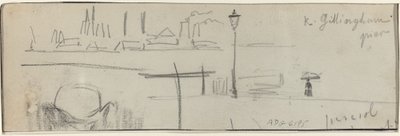 Gillingham Pier, Londres (verso) - Felix Hilaire Buhot