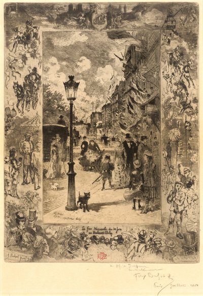 La Fête nationale au Boulevard Clichy - Felix Hilaire Buhot