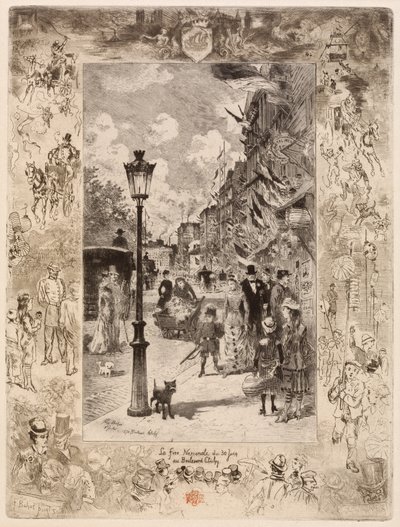 La Fête nationale au Boulevard Clichy, 1878 - Felix Hilaire Buhot