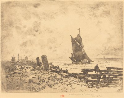 La Petite Marine - Souvenir de Medway (contre-épreuve) - Felix Hilaire Buhot