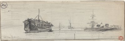 Navires dans le port de Londres - Felix Hilaire Buhot