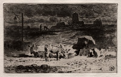 Les Ânes à la Colline des Cailles, vers 1875 - Felix Hilaire Buhot