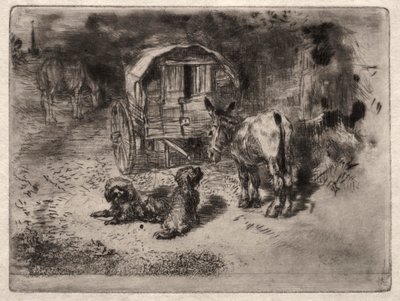Les Gardiens de la maison, ou les Amis du Saltimbanque - Felix Hilaire Buhot
