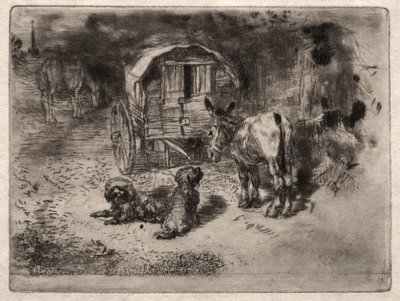 Les Gardiens de la Maison, ou les Amis du Saltimbanque, c. 1875 - Felix Hilaire Buhot