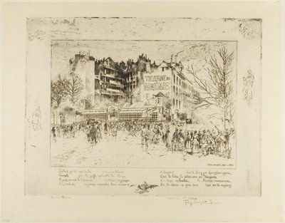 La Place des Martyrs et la Taverne de la Prison - Felix Hilaire Buhot