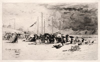La rafale à Trouville, 1874 - Felix Hilaire Buhot
