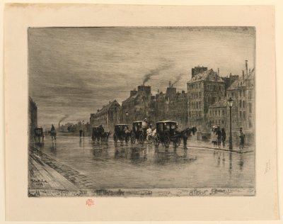 La station de taxis - Felix Hilaire Buhot