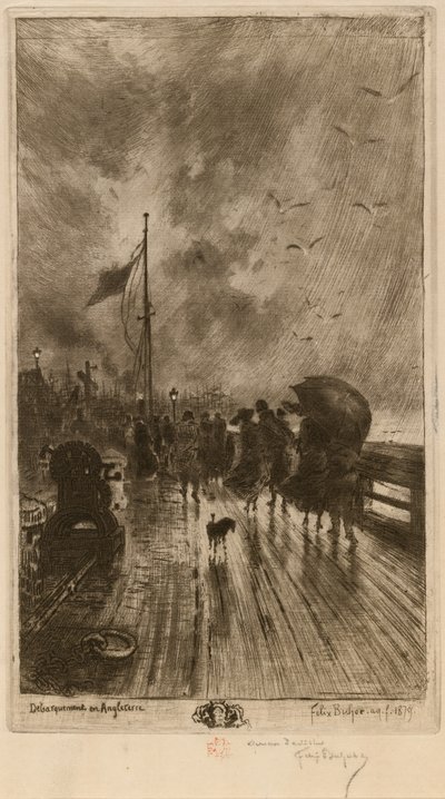 Un débarquement en Angleterre - Felix Hilaire Buhot