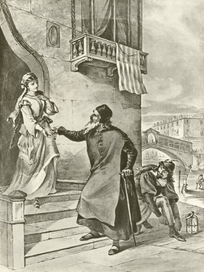 Le Marchand de Venise. Acte II, Scène V - Felix Octavius Carr Darley