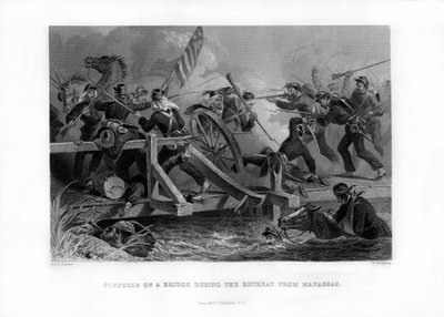 Lutte sur un pont pendant la retraite de Manassas, Virginie - Felix Octavius Carr Darley
