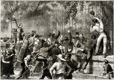La foule à Paris acclame Napoléon Ier, accompagné de Lucien Bonaparte - Felix Philippoteaux