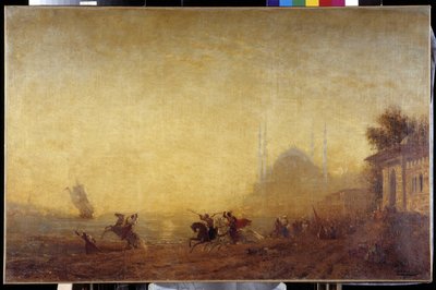 Fantaisie sur les rives du Bosphore. La basilique Sainte-Sophie est visible - Félix Ziem